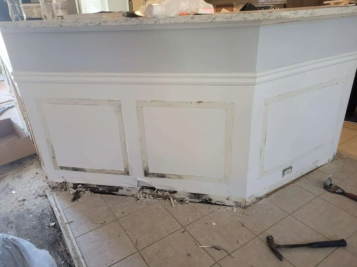 Water damage and mold on kitchen during Storm Damage Restoration in Aberdeen